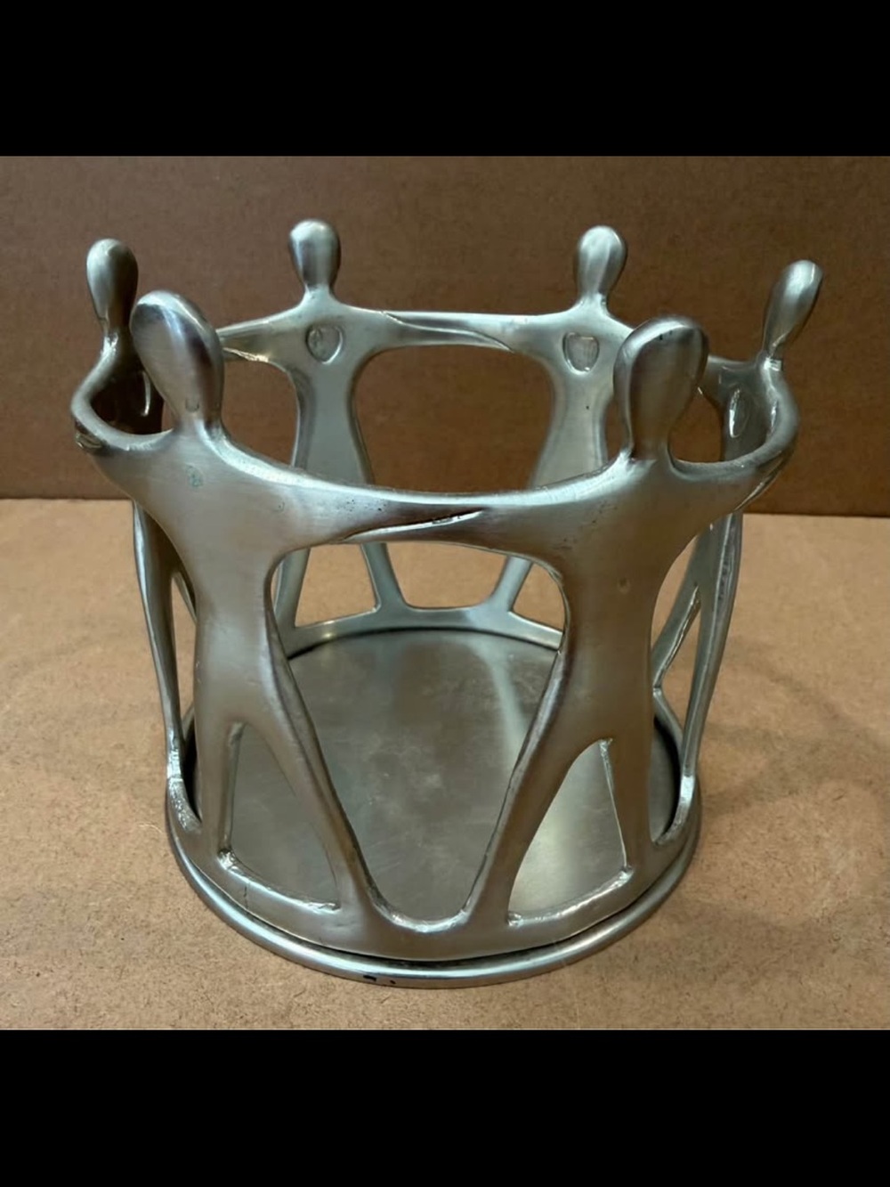 “Circle of Friends” Pewter Candle Holder